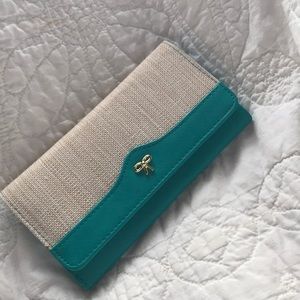 Teal wallet with card holder